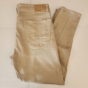 D33 PacSun Mens Slim Taper Jeans Khaki Tan 34x32 Denim Pants